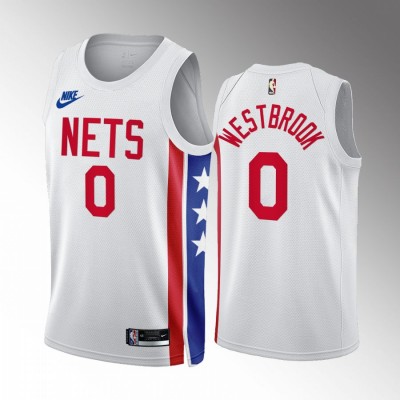 Nike Brooklyn Nets #0 Russell Westbrook White NBA 2022-23 Men's Classic Edition Jersey Men's